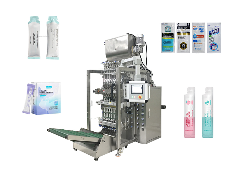 Samfull automatic mouthwash liquid stick bag sachet filling packing machine, mouth wash liquid packaging machine