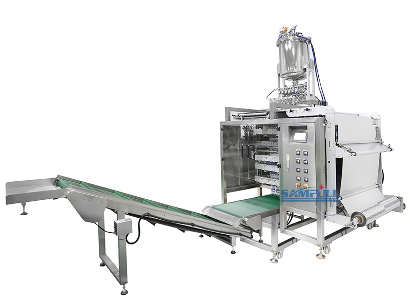 Samfull dishwashing liquid four sides sealing multilane sachet pouch filling packing machine