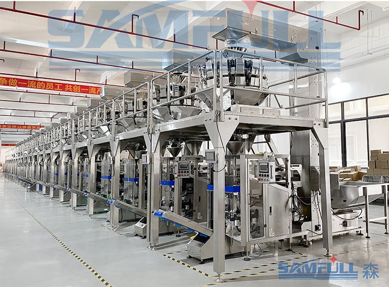 Multihead Weigher With VFFS Vertical Form Fill Seal Packing Machine