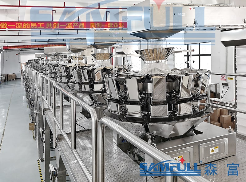 Multihead Weigher With VFFS Vertical Form Fill Seal Packing Machine